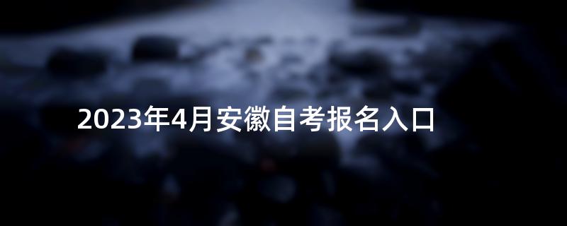 2023年4月安徽自考报名入口